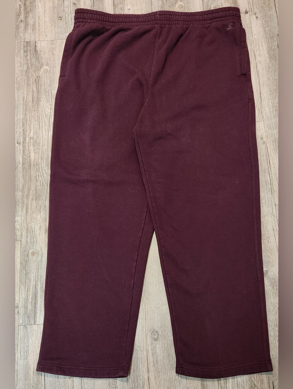 Men's Vintage Starter baggy Sweatpants Burgundy Wide Leg 2XL (44-46) Y2k